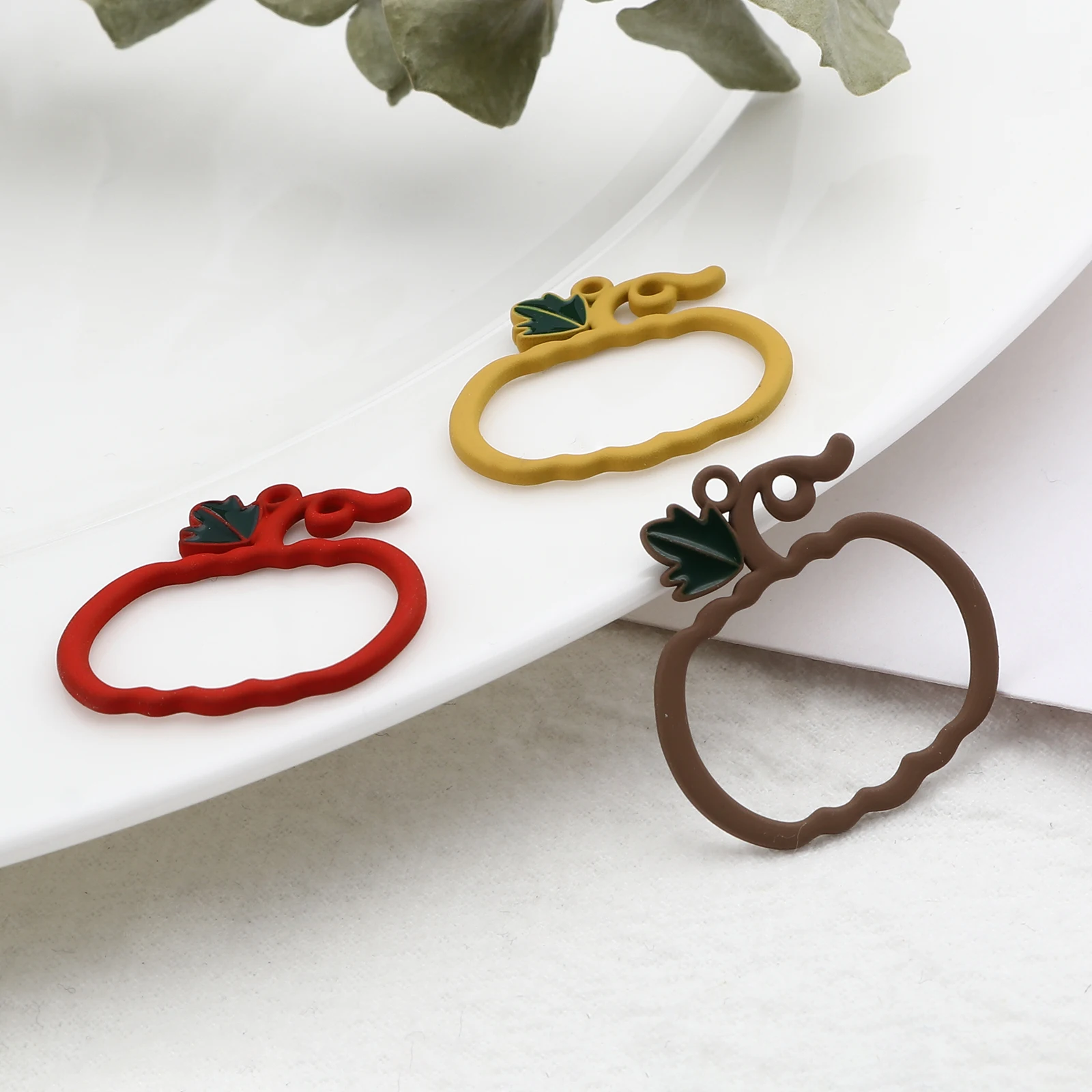 Подвески в виде тыквы на Хэллоуин 10 шт. сплав цинка кофейный красный желтый