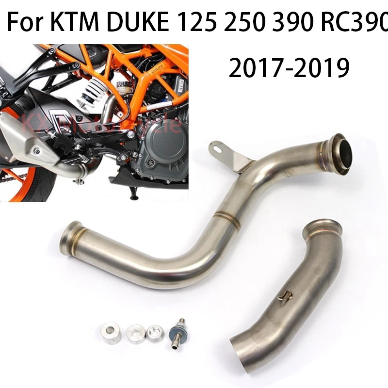 

Motorcycle Exhaust Middle Pipe Link Pipe Motocross Systems Slip-on For KTM DUKE 125 390 250 duke RC125 RC390 2017-2019