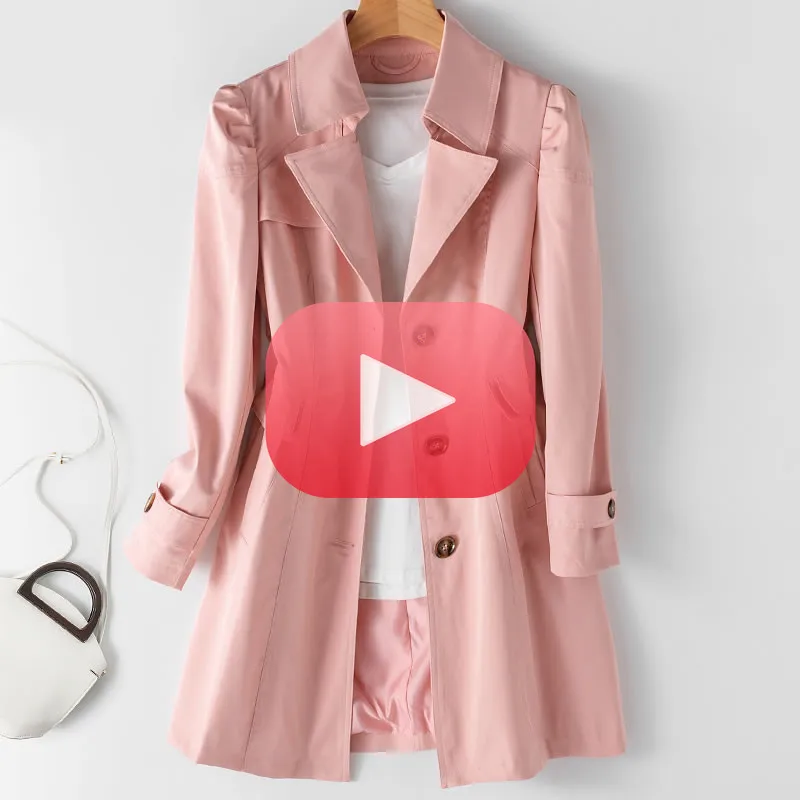 

Тренчкот женский демисезонный, однобортный тренчкот средней длины в Корейском стиле, ветровка размера плюс 5XL