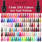 Гель-лак NAILCO 208 для ногтей, УФ-гель, блеск для нейл-арта, 15 мл, черный, белый, красный, розовый, все для маникюра