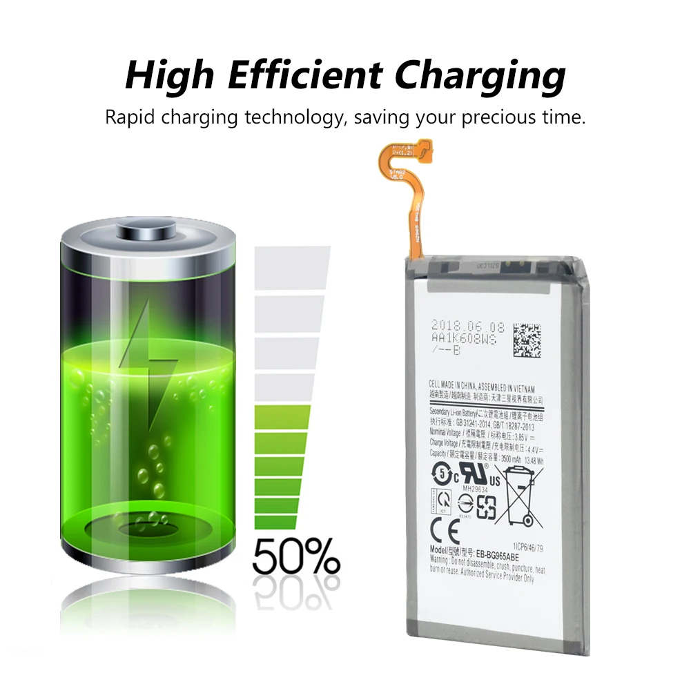 EB BG965ABE литиевая запасная батарея для телефона Samsung Galaxy S9 + Plus G965F SM G965 / G9650 3500mah