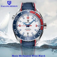 pagani design watch for men mechanical automatic wristwatch waterproof 100m stainless steel sports clock nh35 relogio masculino