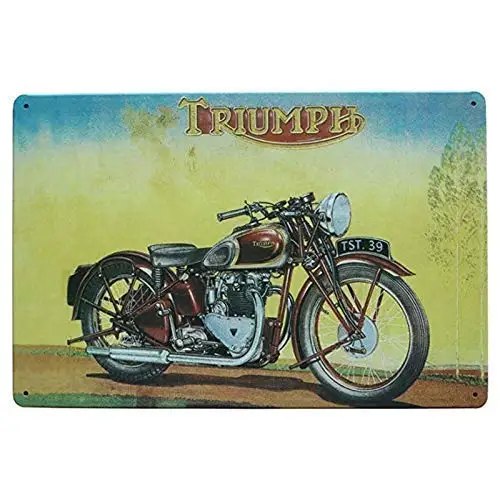 

Металлический жестяной знак Triumph для мотоцикла, металлический жестяной знак, искусственный декор для стен гаража дома, Ретро винтажный барн...