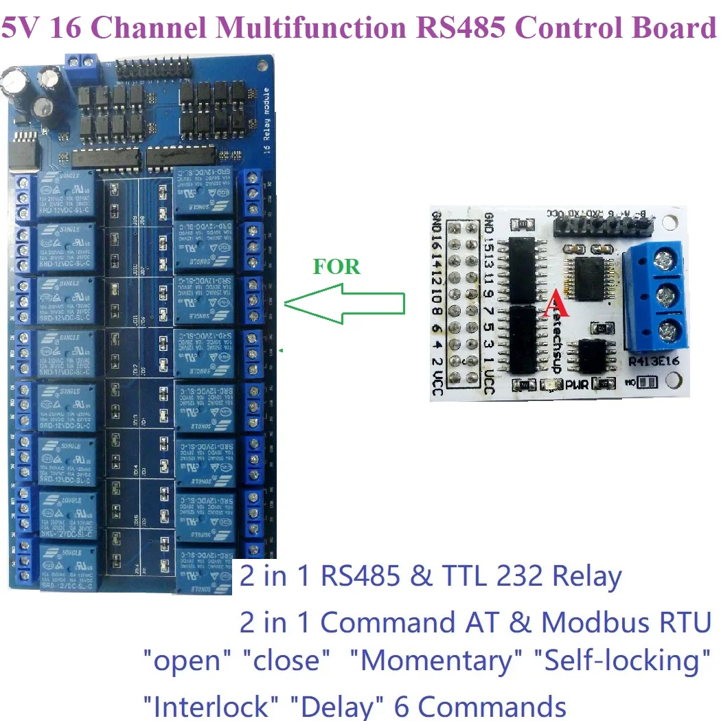 16-канальный Многофункциональный модуль RS485 RS232(TTL) PLC Modbus Rtu плата переключателя