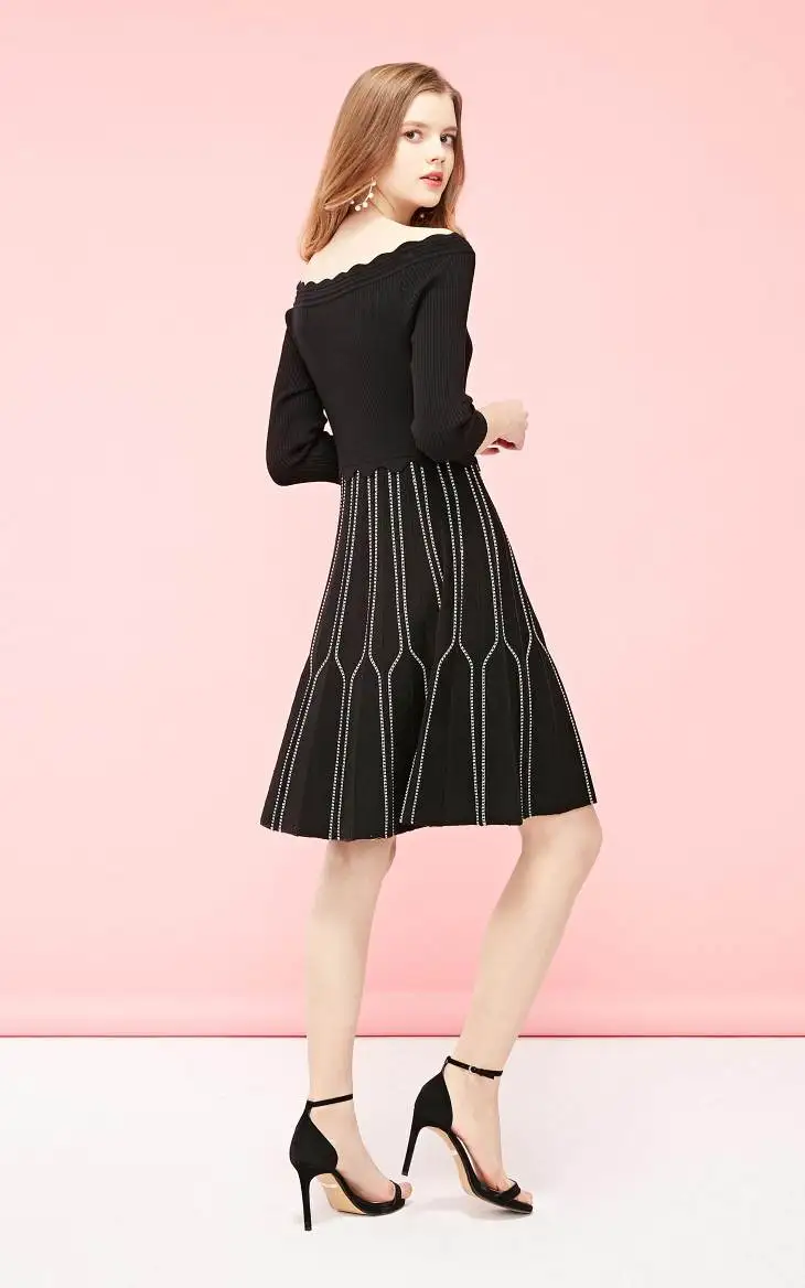 Vero Moda женское платье в полоску с вырезом лодочкой 3/4 рукавами | 319146533