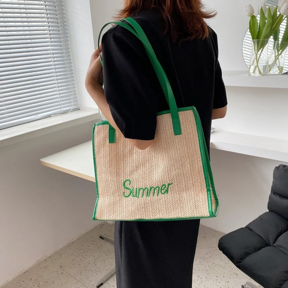 

Woven One-Shoulder Silk Scarf Messenger tote Shopper bag Lunch Box and Texture Large Capacity Basket bag 2021 Spring and Summer
