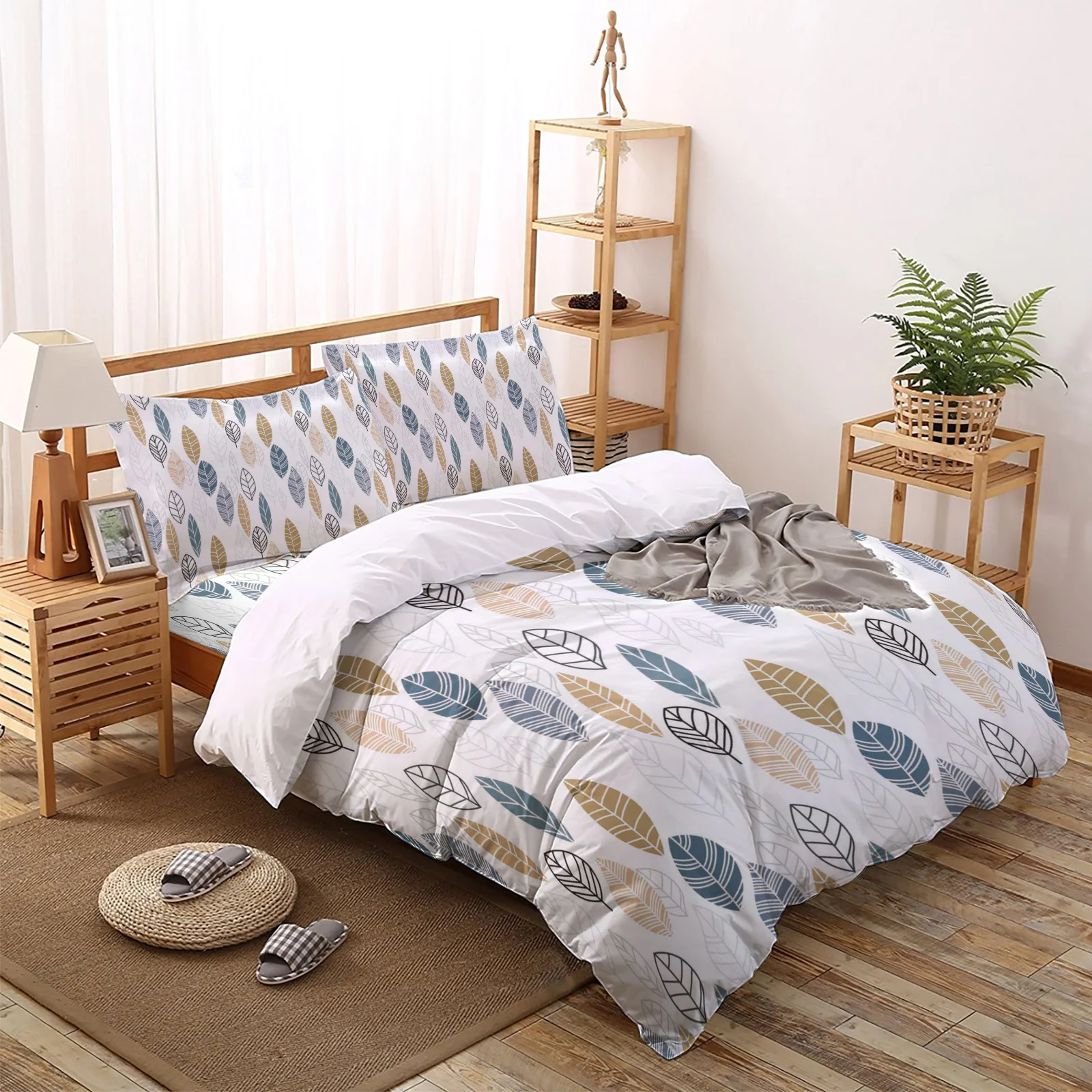 

Leaves Bedding Set For Home Duvet Cover Set Bedclothes Bed Linens Sheet Queen King Size Qulit Covers