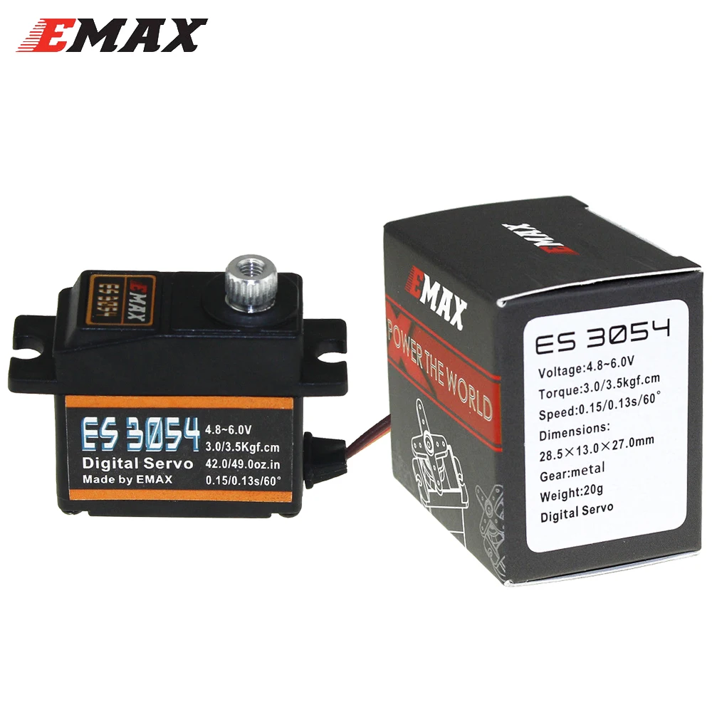EMAX ES3054 4 8 6 0 V 17g металлический Шестерни цифровой совместим с Futaba JR для RC FPV Самолет