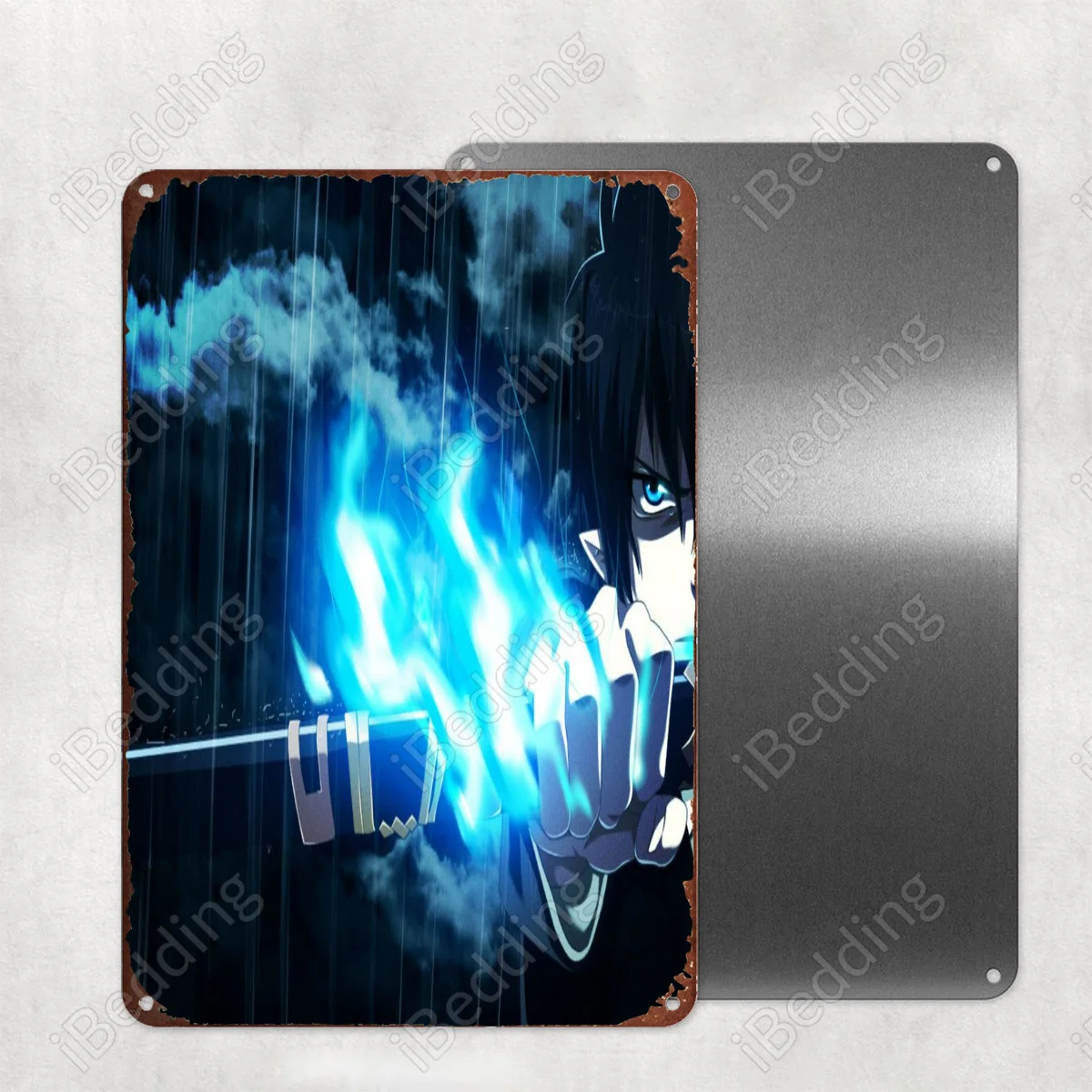 

Винтажные металлические знаки Ao No Exorcist с голубыми глазами B, 20 х0 см, под заказ, номерные знаки, ретро-табличка, железная живопись, домашний де...