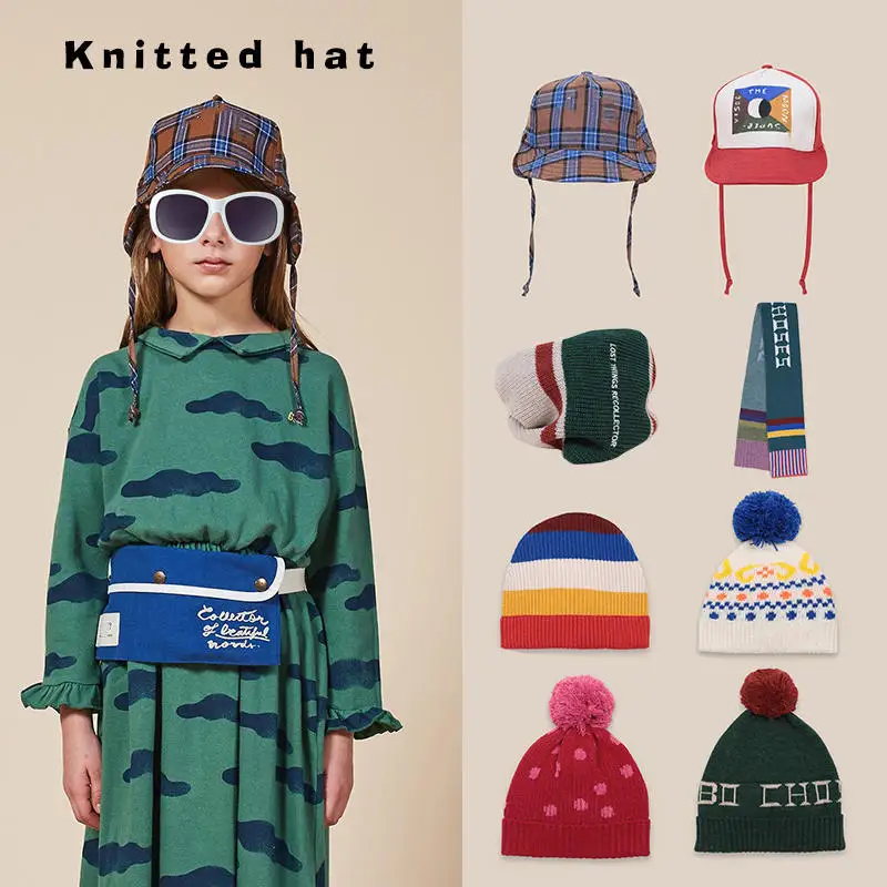 

ins hot style 2020 autumn and winter boys and girls hats small and medium children's cotton knitted hats