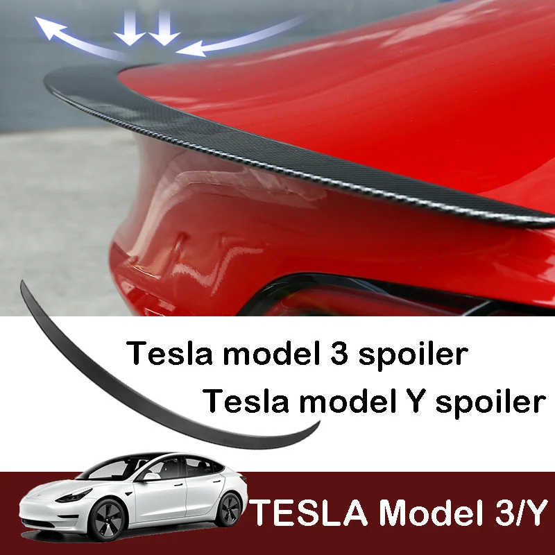 

Автомобильный спойлер для Tesla Model Y 2021, автомобильный спойлер из АБС-углеродного волокна, Стайлинг автомобиля, крыло, автомобильные аксессуа...