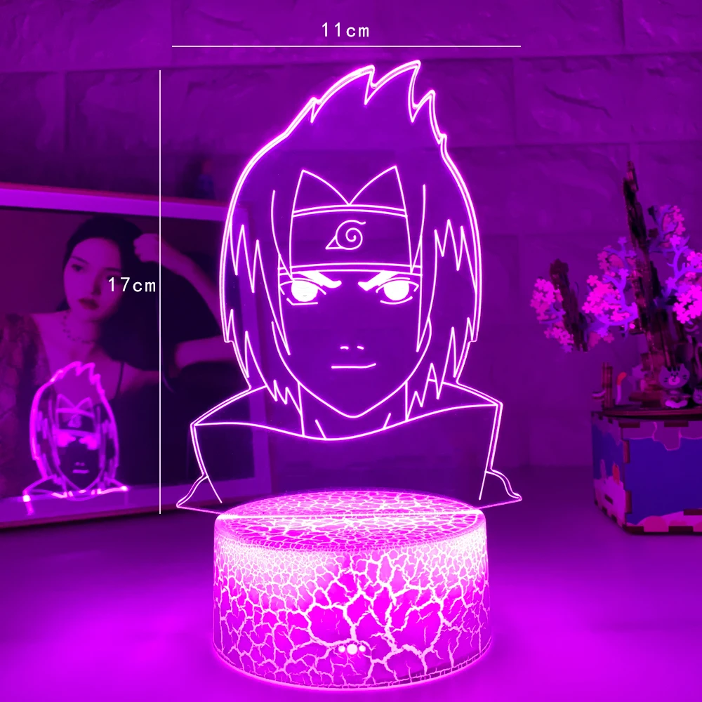 

Newest Sasuke Uchiha Face Design Child Night Light Led Touch Sensor Usb Battery Powered Nightlight for Home Decor Lamp Gifts