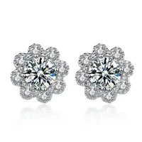 trendy s925 silver star moissanite earrings women jewelry 100 pass diamond tester d color 5mm moissanite stud earrings gift