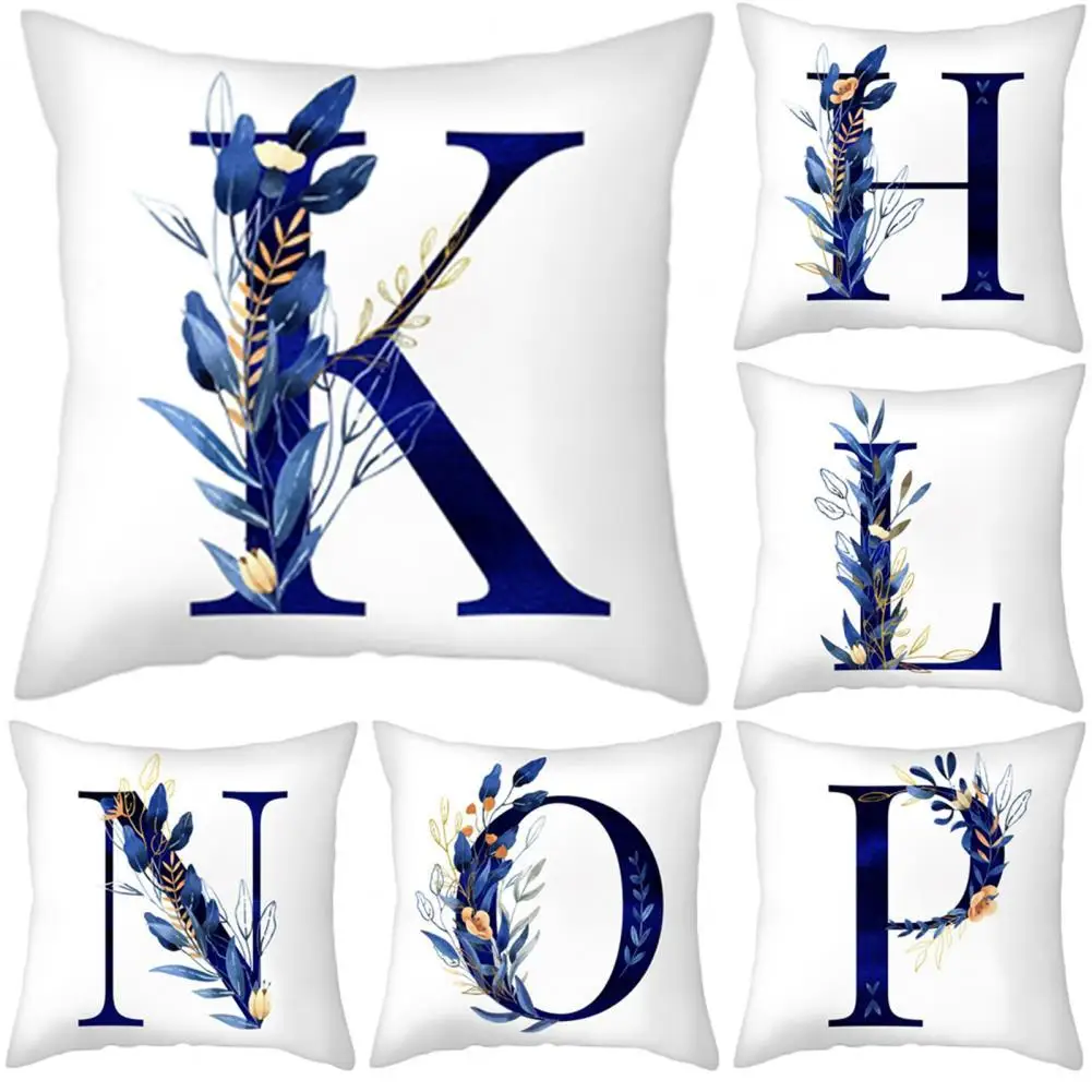 

High Quality Pillow Slipcover Stain-proof Polyester Pillow Case Elegant Modern Style Letter Throw Cushion Case