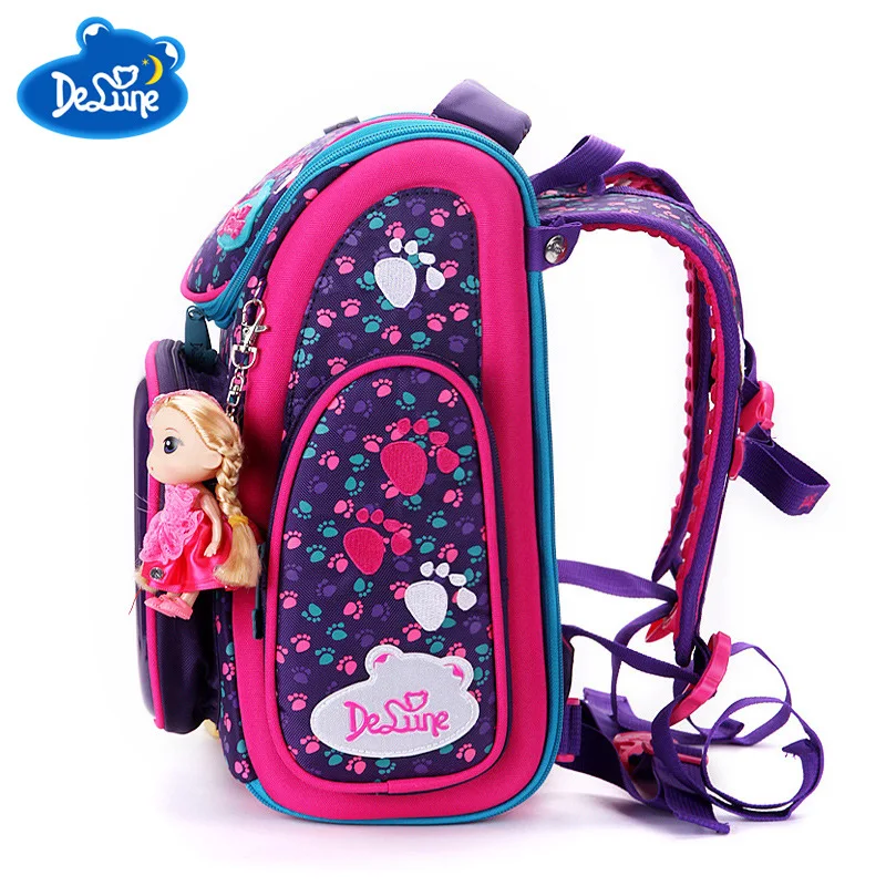 Delune брендовые рюкзаки для детей 1-4 лет с изображением животных, мультяшная собака, Сова, персонажи, школьная сумка, Детские ортопедические рюкзаки для мальчиков и девочек
