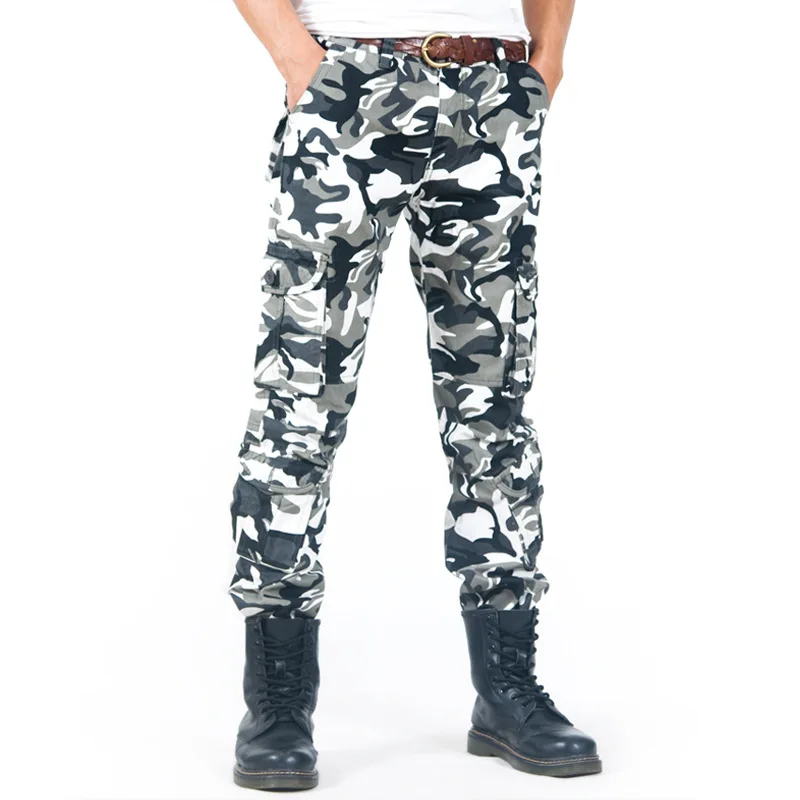 

Fashion Camouflage Printed Military Cargo Pants Mens Loose Baggy Tactical Trousers Casual Cotton Men Multi With Many Pockets