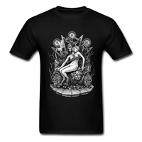 fitted slim fit men t shirts o neck short sleeve 100 cotton skull pin up girls geek t shirt for adult sex short sleeve gothic