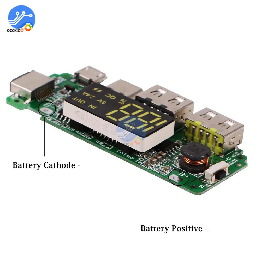 5V 2.4A 2 зарядная Плата USB для 18650 батарея Power Bank чехол Коробка Тип C быстрое зарядное