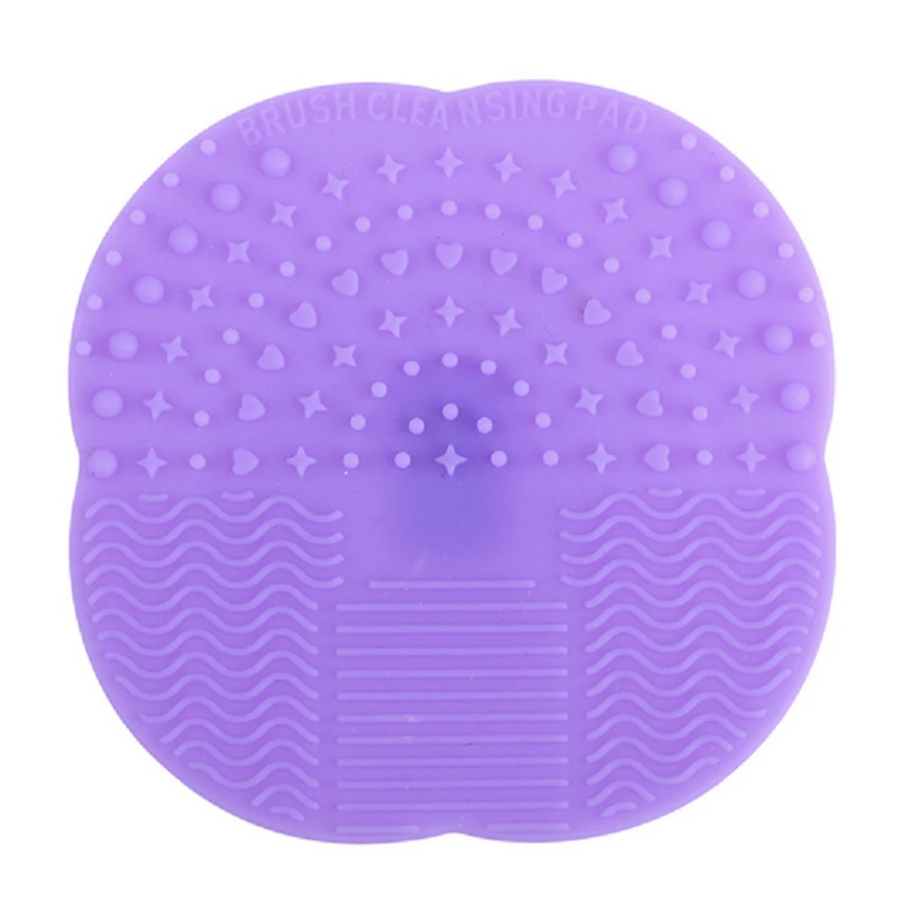 light purple 1 шт. Силиконовые кисти для макияжа коврик для очистки макияжа моющая щетка чистящий коврик косметические кисти силикагель скруббер доска - Цвет: light purple
