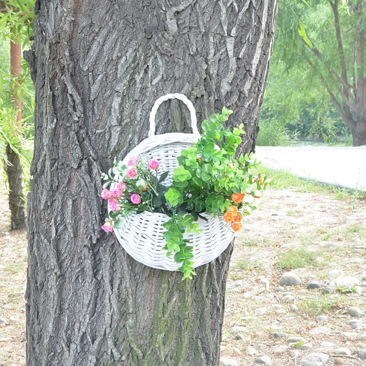 18 см ивовая солома корзина из неротанга больше держатель для мяса цветов ваза