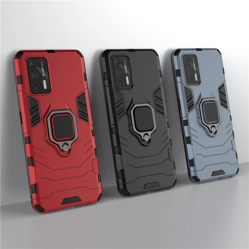 

For OPPO Realme GT Neo Case Cover for Realme GT Neo Protective Cover Armor Shell Funda Capa Finger Ring Kickstand PC Phone Case