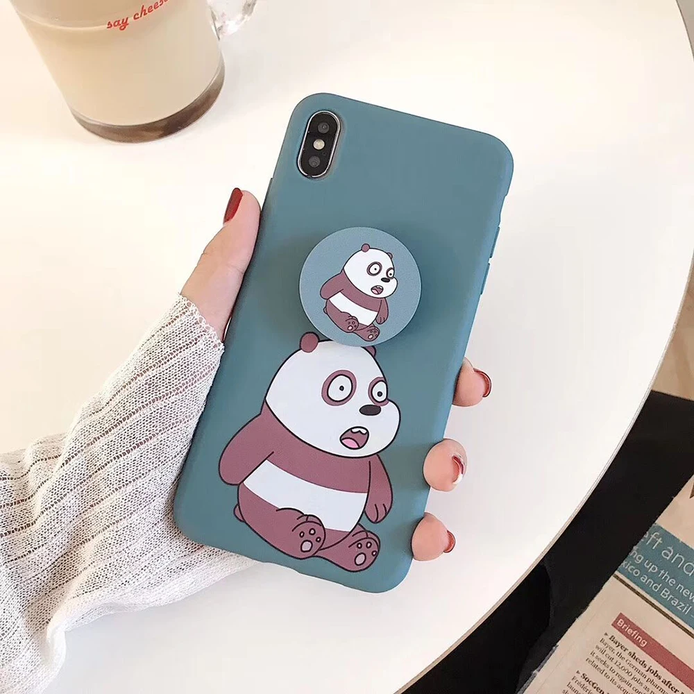 blue with holder Мы вся правда о медведях игрушечный Единорог жидкости крышка для Vivo IQ00 V17 Neo S1 Y7S Z5 V15 X20 X23H X27 X9 X9S V5 Plus Мягкий чехол для телефона чехол - Цвет: blue with holder