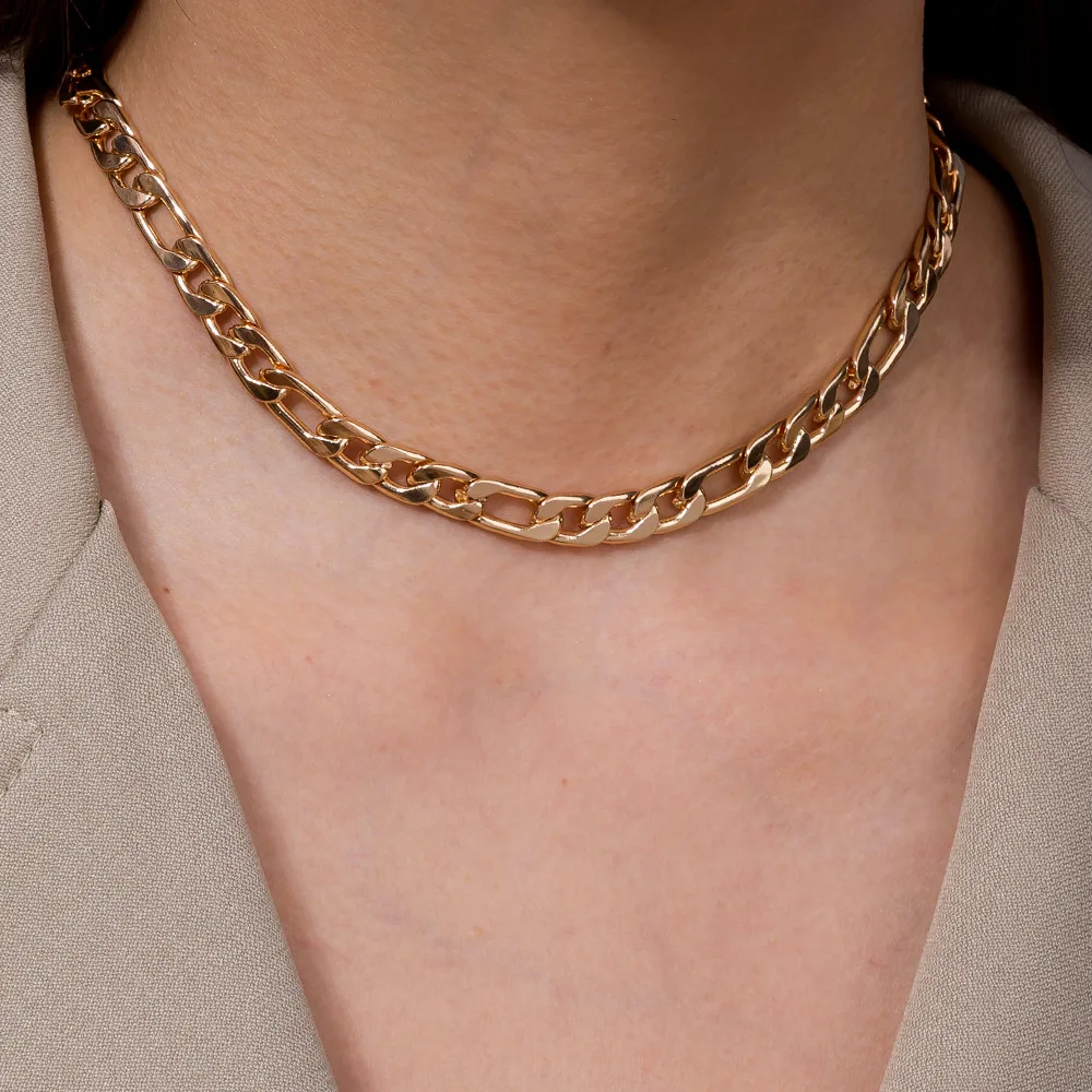

Hot sale new Jewelry on the neck gold metal no pendant women's neck chain trend of wild single-layer choker necklaces for women