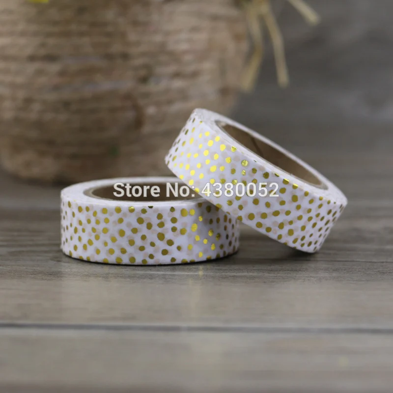 1 шт. Высококачественная Золотая фольга 10 м бумажная лента в горошек Полоска