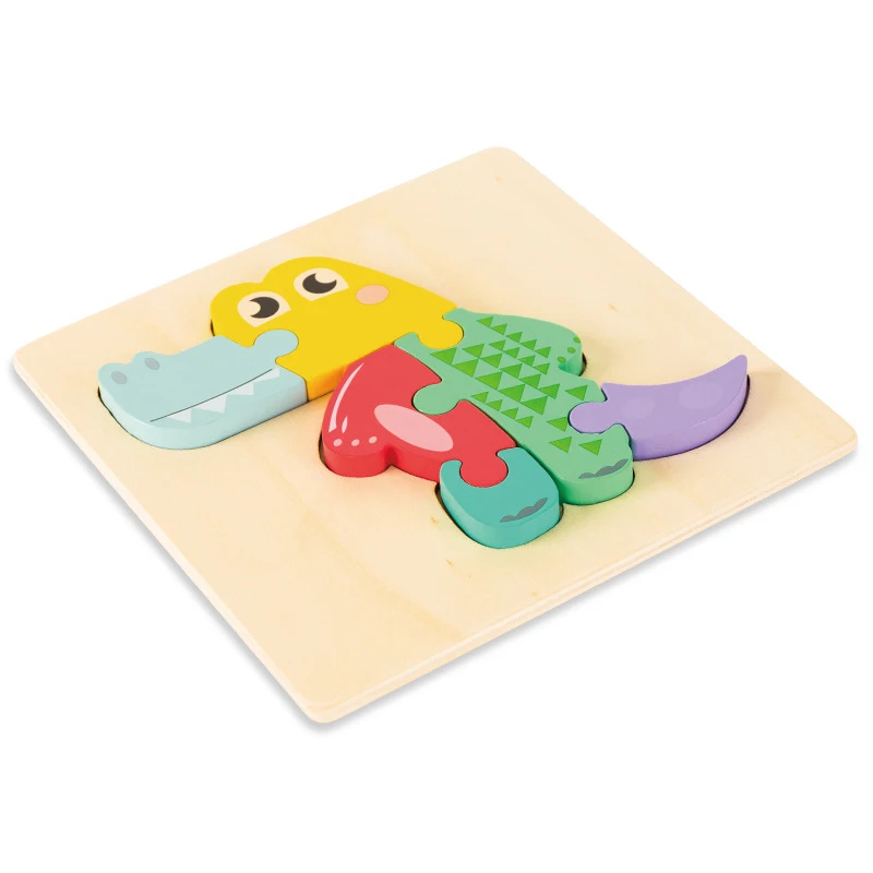 

High Quality Baby 3D Wooden Puzzle Educational Toys Early Learning Cognition Kids Cartoon Grasp Intelligence Puzzle