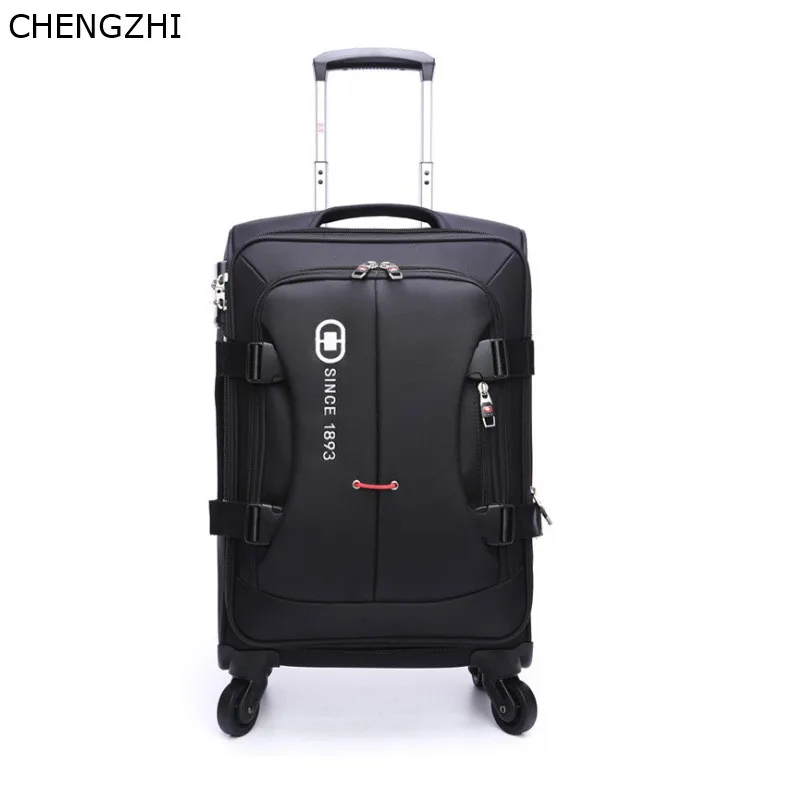 CHENGZHI мужская деловая сумка на колесиках 20 дюймов, тележка с паролем, чемодан на колесиках 2" 28 дюймов, дорожная сумка Оксфорд на колесиках
