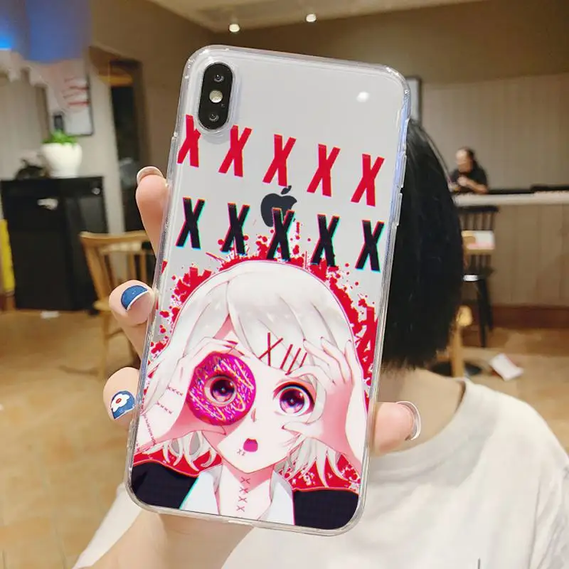

anime JUUZOU SUZUYA Tokyo Ghouls Phone Case Transparent for iPhone 6 7 8 11 12 s mini pro X XS XR MAX Plus