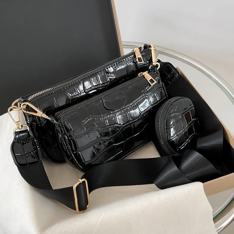 

Однотонные осенние сумки через плечо для женщин, новые сумки 20223 в 1, модные сумки для женщин, сумки, бесплатная доставка