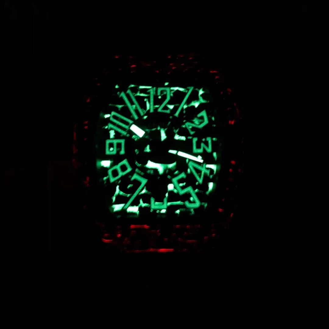 

Brand New Mens Canvas Leather Green Blue Black Fiber Vanguard Carbon Krypton Automatic Mechanical Self wind Watch Sport Watches