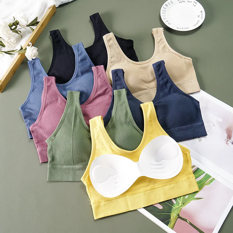 

Yoga Tops Fitness Women Girls Sport Bra Cotton Women Fashion Bra Tops Breathable Yoga Running Sport Bra
