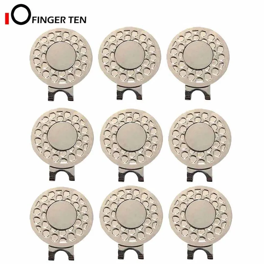 Серебряный прочный съемный магнитный маркер для мяча гольфа шапка с зажимом 6/9