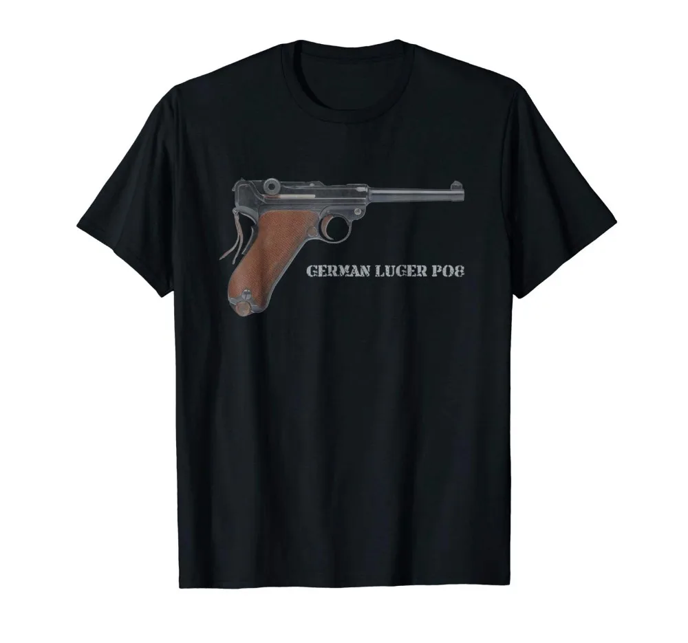 Luger PO8 немецкая армейская футболка с двумя пистолетами для мировой войны 2020