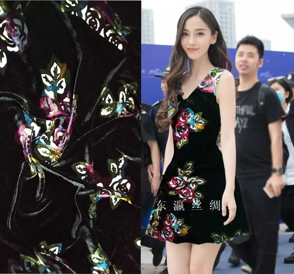 

Шелковая бархатная ткань для велюрового костюма, 2 цвета, ширина 115см, шелковая ткань, шелковая ткань, tissu telas por metro ткани для пошива одежды тка...