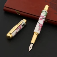 high quality ceramics 1995 fountain pen china painting red plum blossom stationery office school supplies golden ink pens