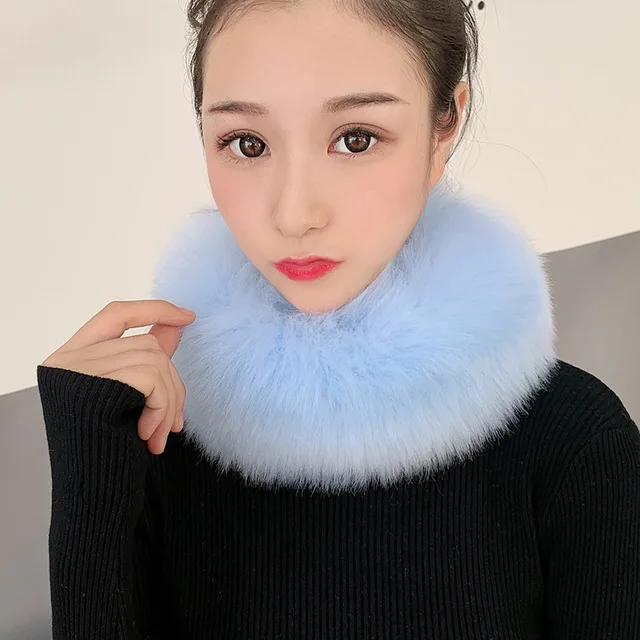 

Imitated Fox Fur Collar Thick Warm Neck Protection Faux Fur Collar Korean Style Winter Lady hair scarves fur scarf women