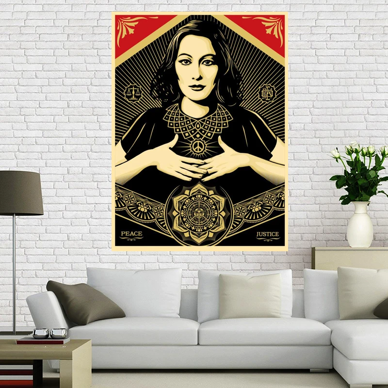 Пользовательские Холст плакат не война Арт плакат печать Shepard Fairey 90x60 см отделочная ткань для дома ткань стены плакат печать шелковая ткань - Цвет: 9