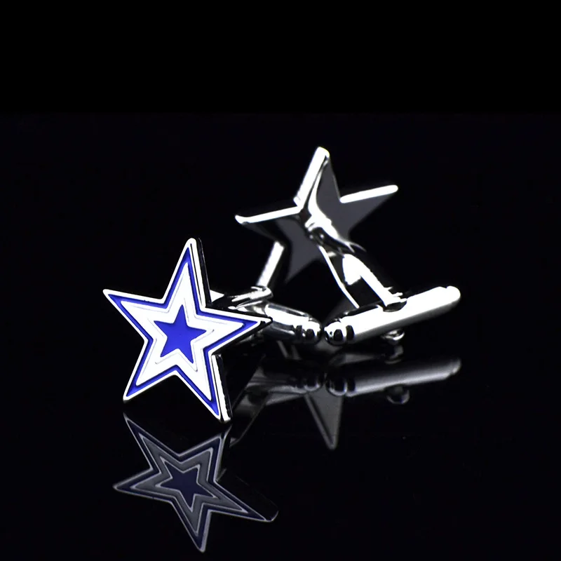 

French Mans Cufflinks Creative Enamel Five-star Five-pointed Star Cufflinks Nails Cuff Buttons Men Accessories Copper Alloy