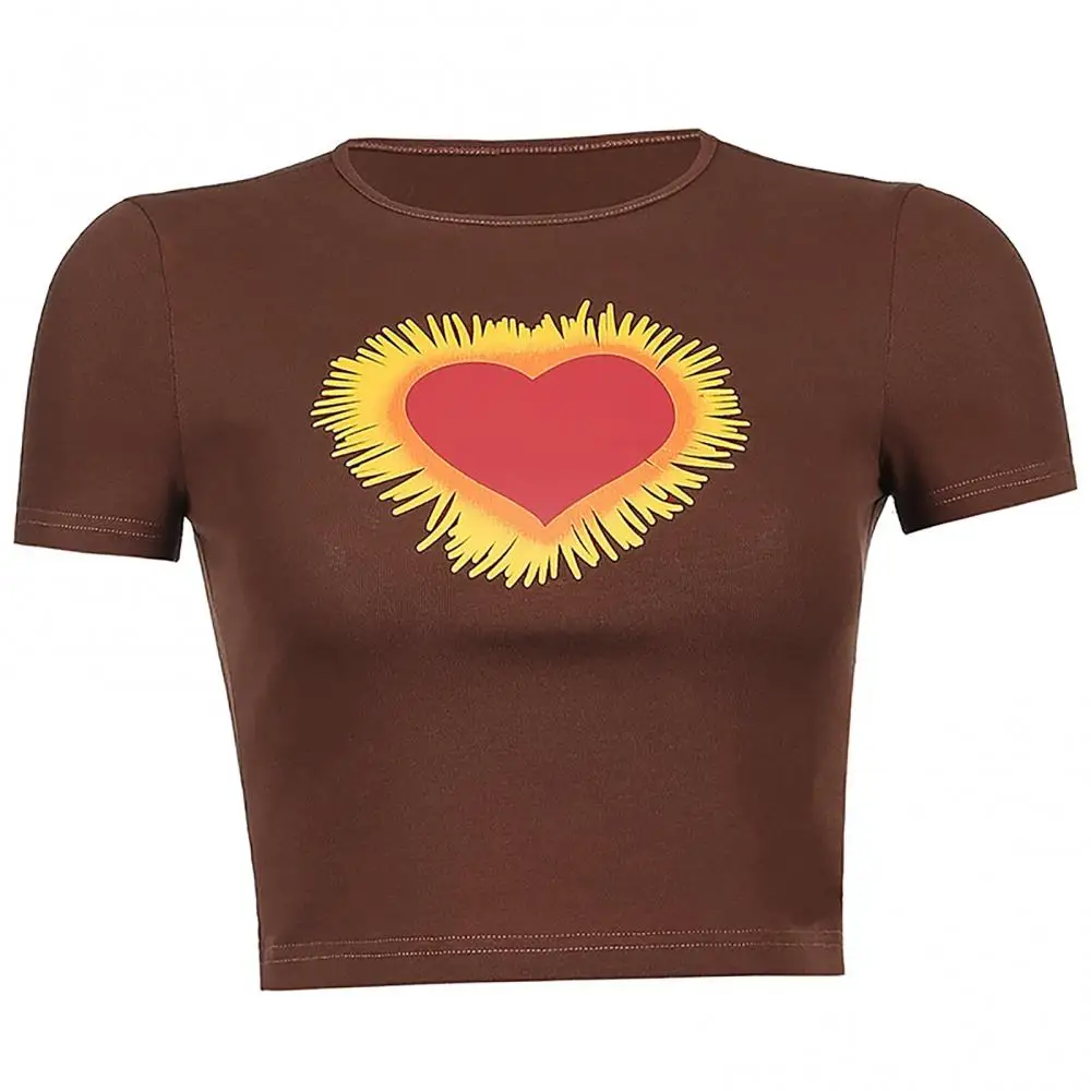 

Thin Top Round Neck Short Sleeves Cotton Blend Short Sleeve Tops Soft Shirt for Beach Soft Shirt