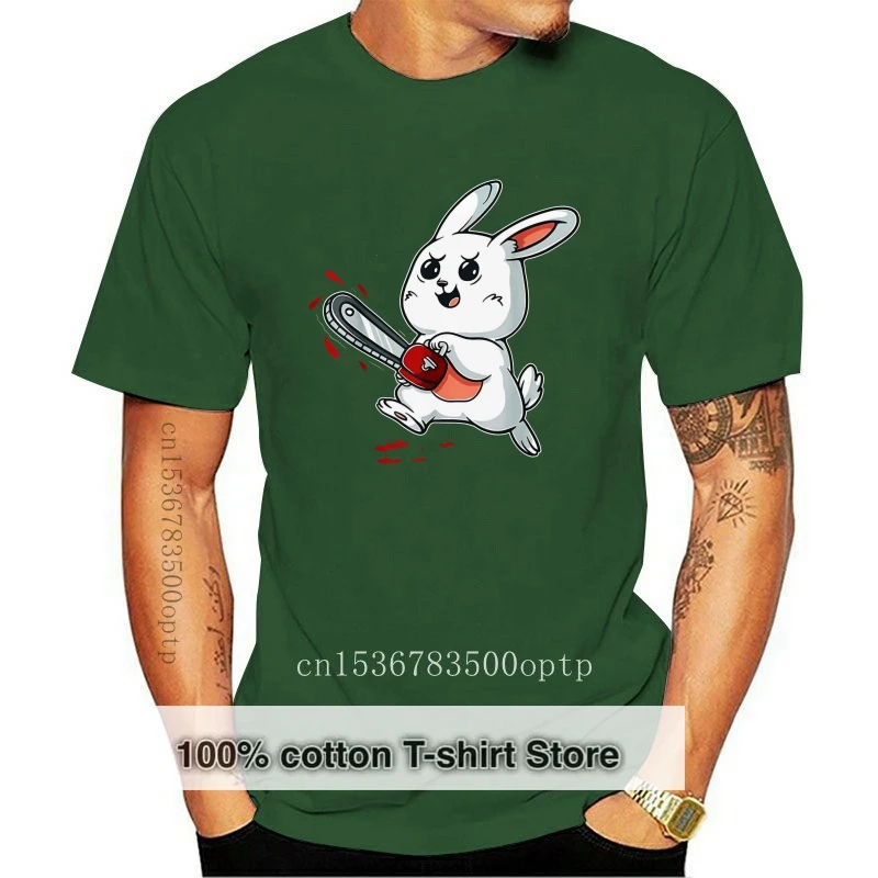 

Мужская футболка злый Пасхальный кролик с Бензопилой Женская Мужская футболка