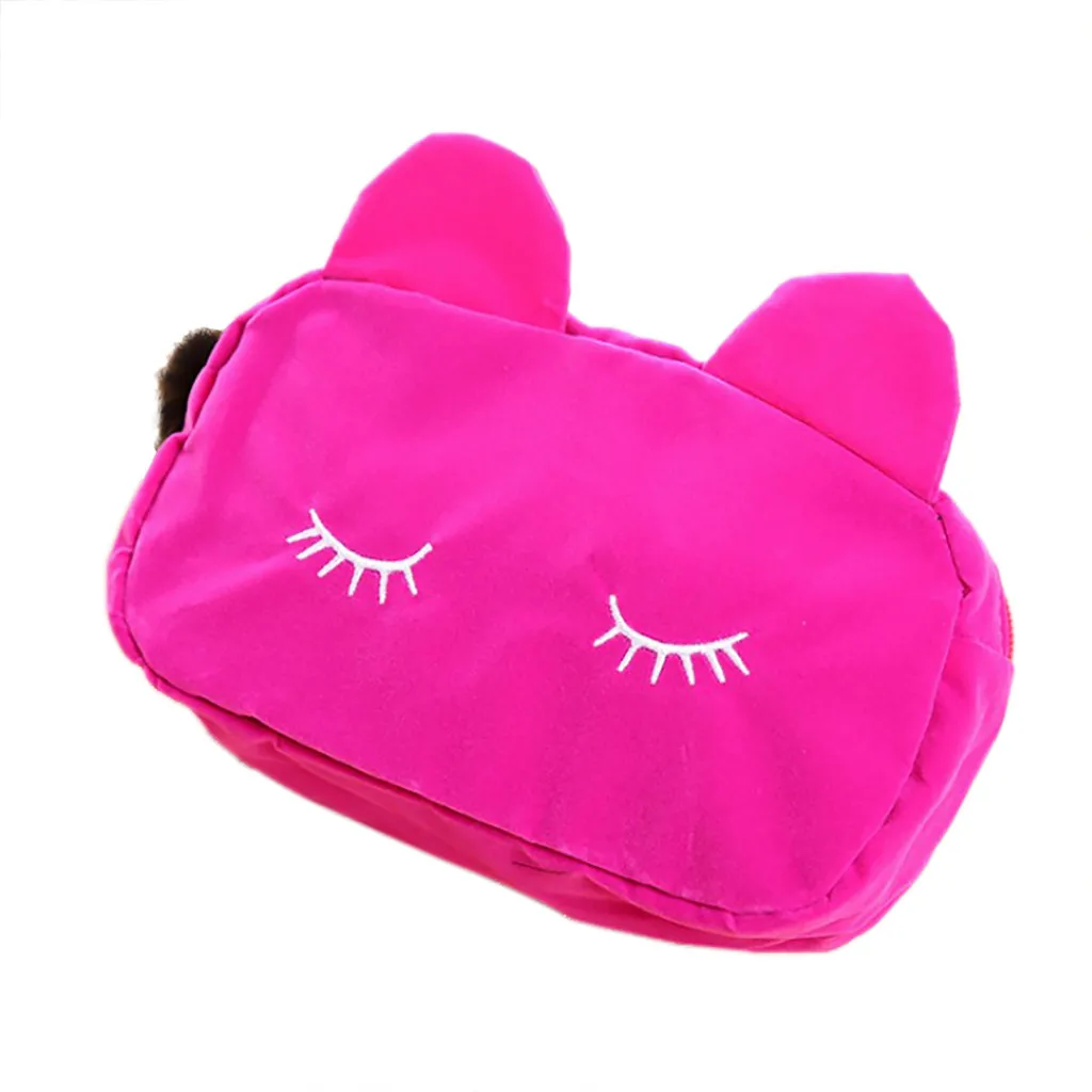 Sleeper# P501 Новая модная женская сумка с рисунком кота для девочек косметичка для макияжа чехол для телефона Милая