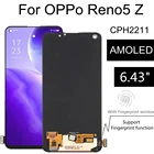 ЖК-дисплей AMOLED 6,43 дюйма для Oppo Reno5 Z, сенсорная панель, дигитайзер в сборе для OPPO Reno 5Z CPH2211, дисплей