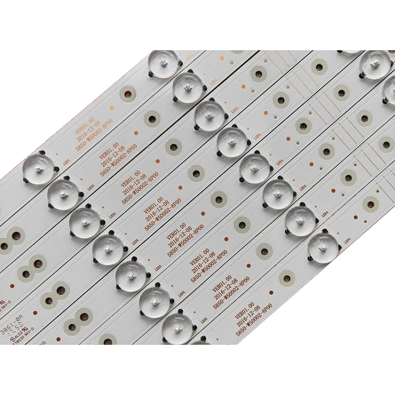 

New original for Skyworth 50M6 light strip 5850-W50002-8P00 a set of 8 6 lights test good hair