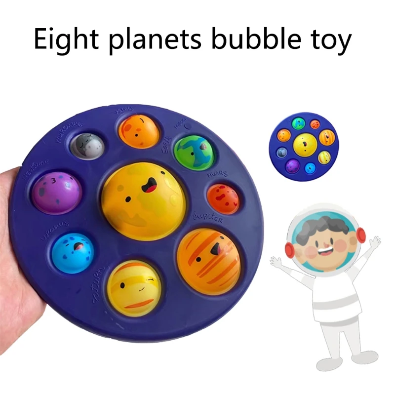 

Decompression Toy Planets Bubble with Push Popper Rainbow Funny Novelty Gift Interactive Toy for Children Early Learning