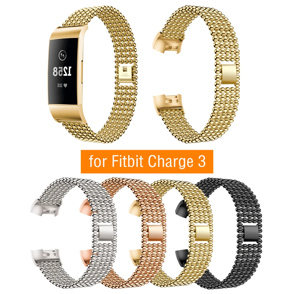 2020 металлические ремешки для Fitbit Charge 3 из нержавеющей стали Смарт-часы браслет