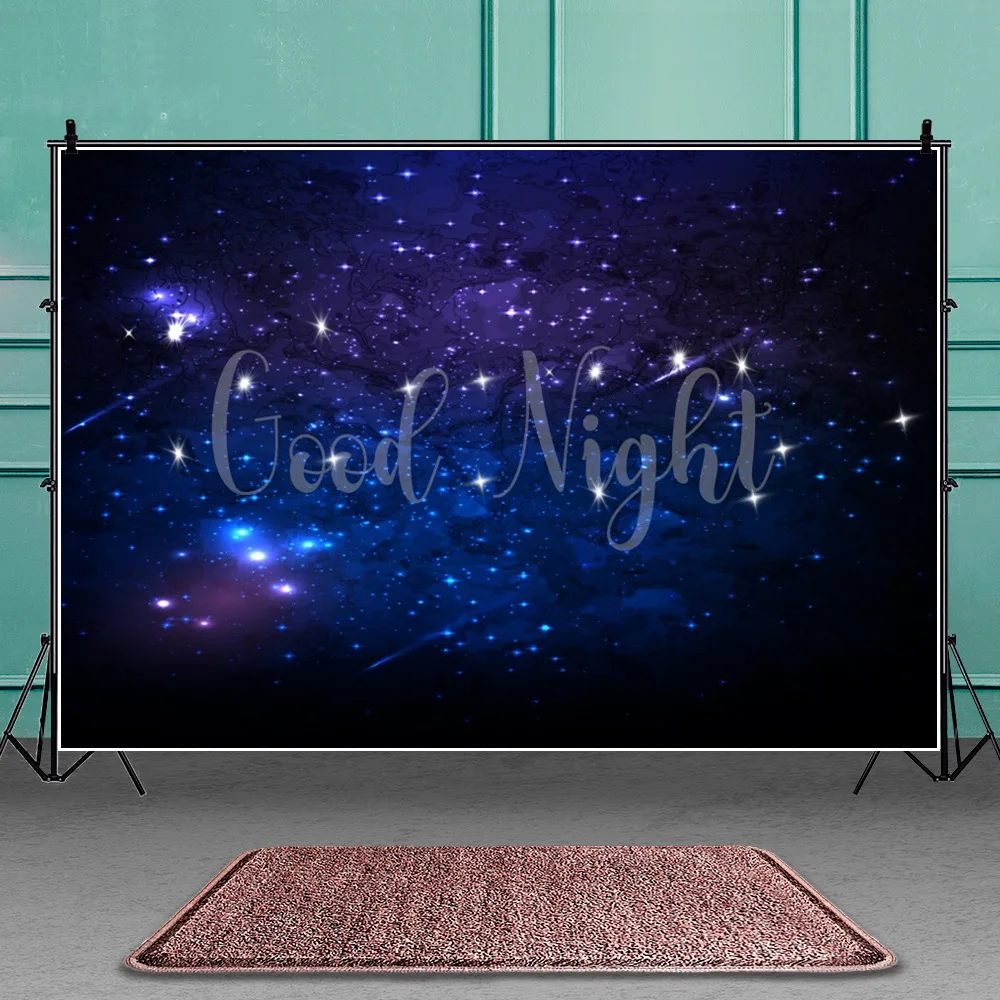 Фон для фотосъемки новорожденных с изображением Луны звезд хороших ночей |