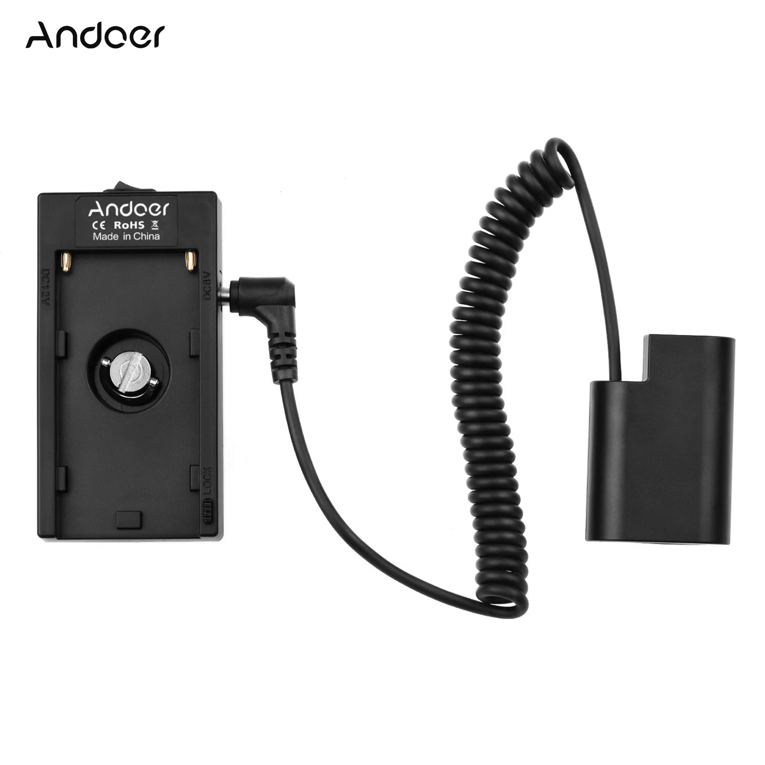

Andoer NP-F970 F750 Battery Plate Holder Adapter + DMW-DCC8 Dummy Battery Coupler/DMW-DCC8 Dummy Battery Coupler for Cameras